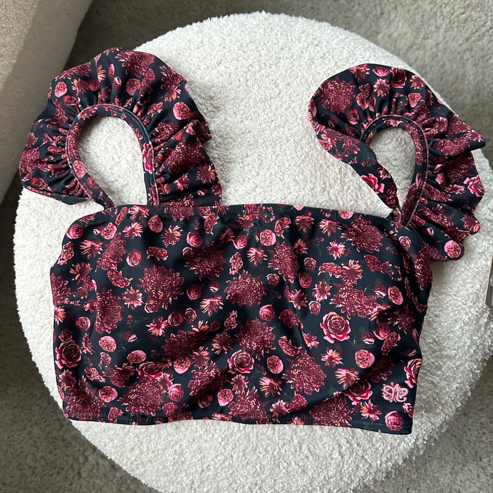 Albion Fit Swimsuit - Pink Ditzy Bella Crop Top size Small
